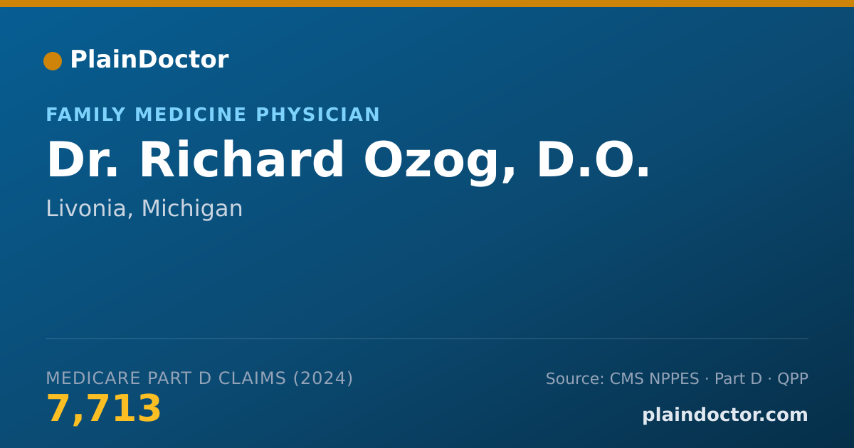 Shareable card for Richard Ozog, D.O. - Family Medicine Physician, Livonia, MI