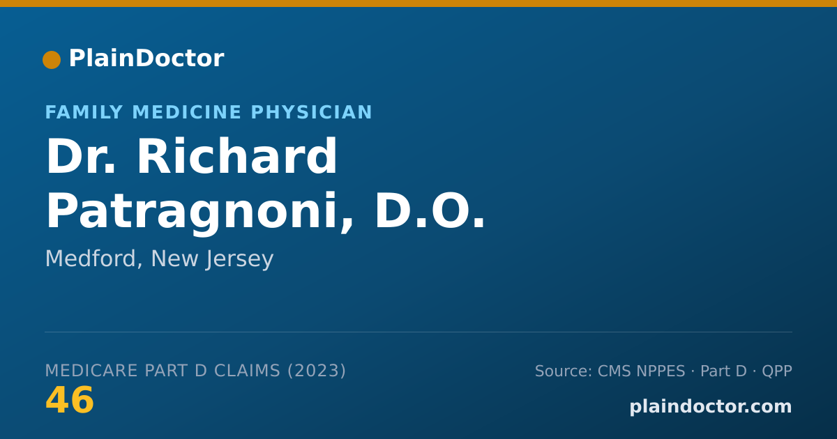 Shareable card for Richard Patragnoni, D.O. - Family Medicine Physician, Medford, NJ
