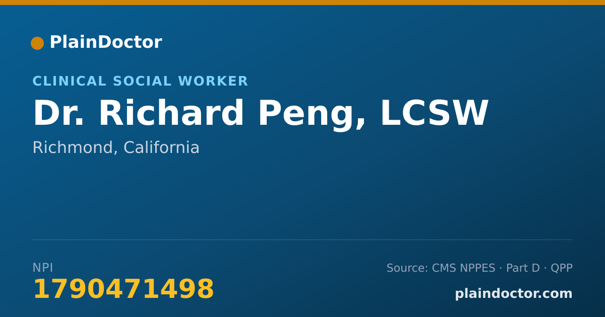 Shareable card for Richard Peng, LCSW - Clinical Social Worker, Richmond, CA