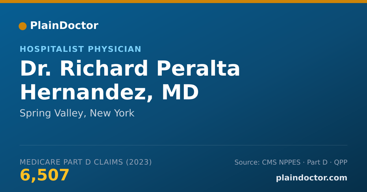 Shareable card for Richard Peralta Hernandez, MD - Hospitalist Physician, Spring Valley, NY