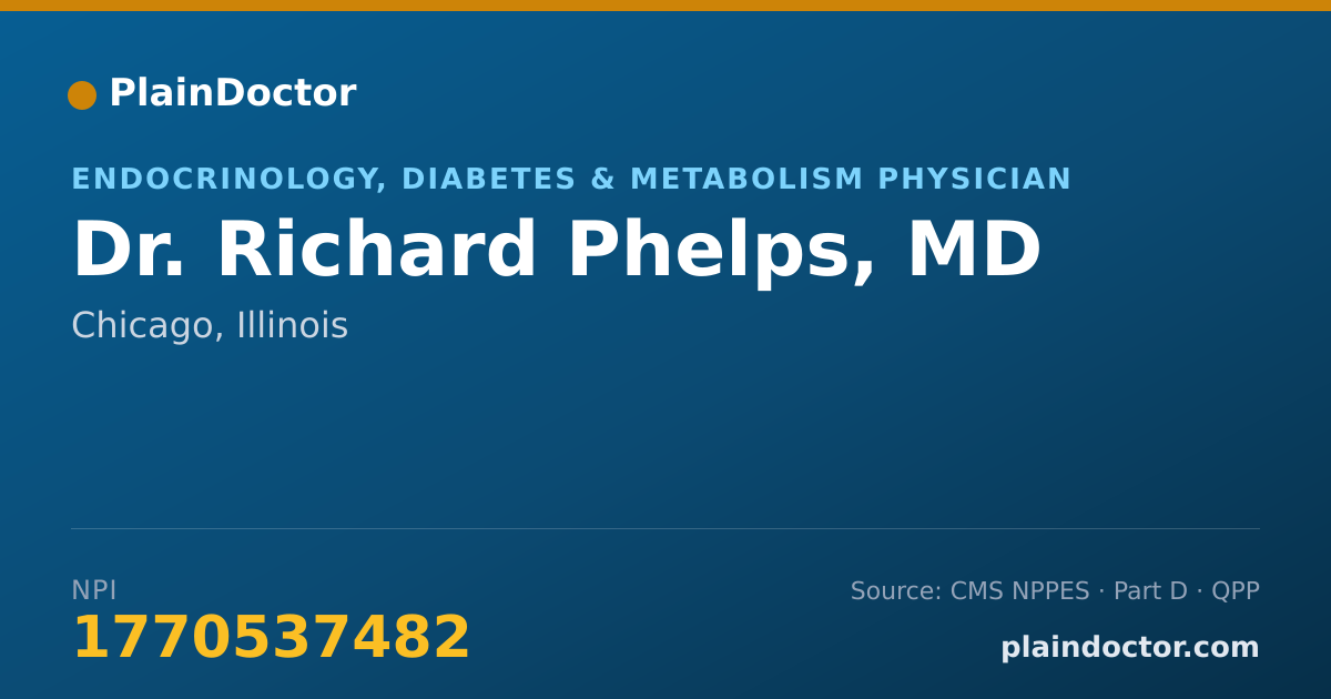 Shareable card for Richard Phelps, MD - Endocrinology, Diabetes & Metabolism Physician, Chicago, IL