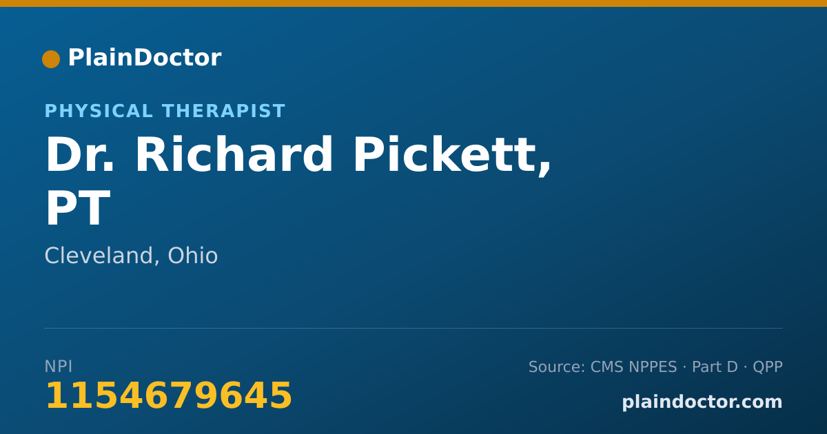 Shareable card for Richard Pickett, PT - Physical Therapist, Cleveland, OH