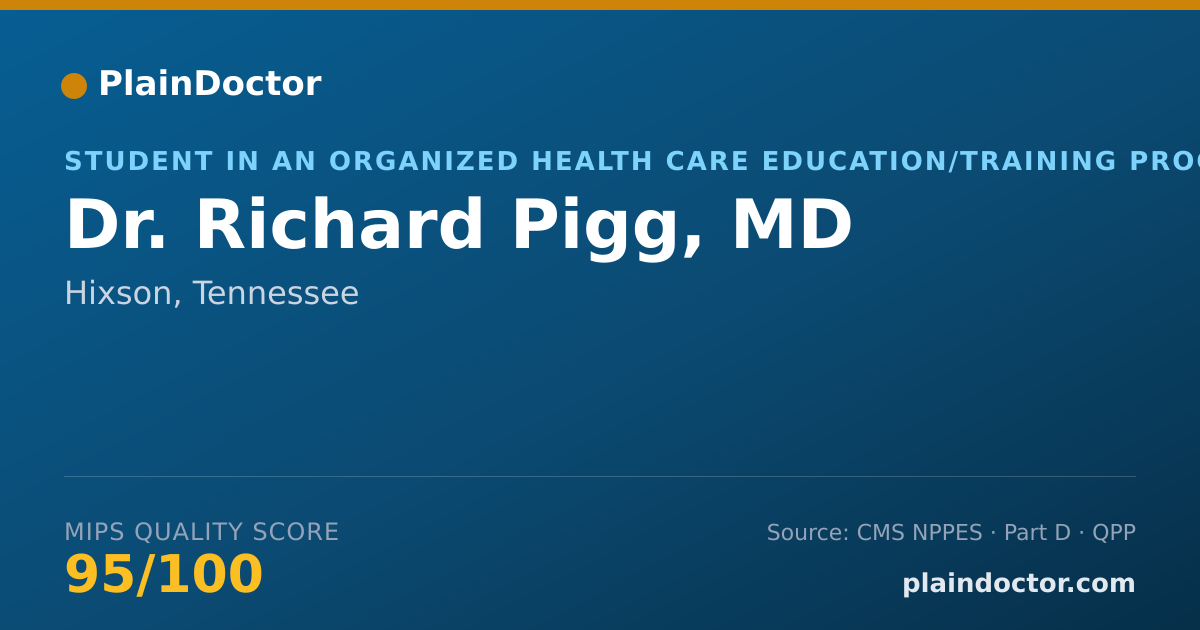 Shareable card for Richard Pigg, MD - Student in an Organized Health Care Education/Training Program, Hixson, TN