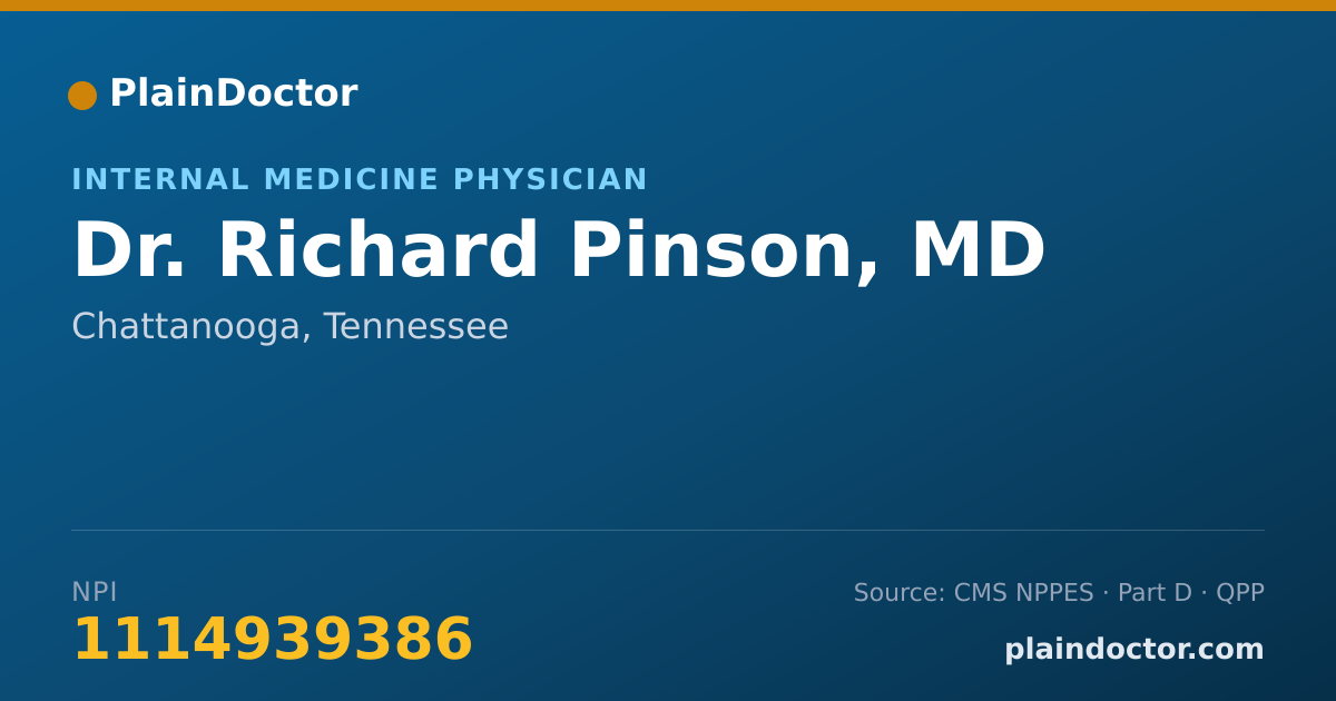 Shareable card for Richard Pinson, MD - Internal Medicine Physician, Chattanooga, TN