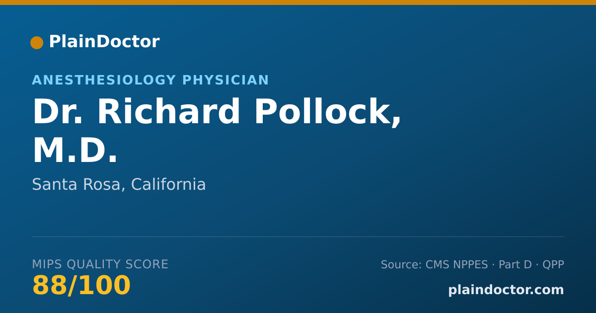 Shareable card for Richard Pollock, M.D. - Anesthesiology Physician, Santa Rosa, CA