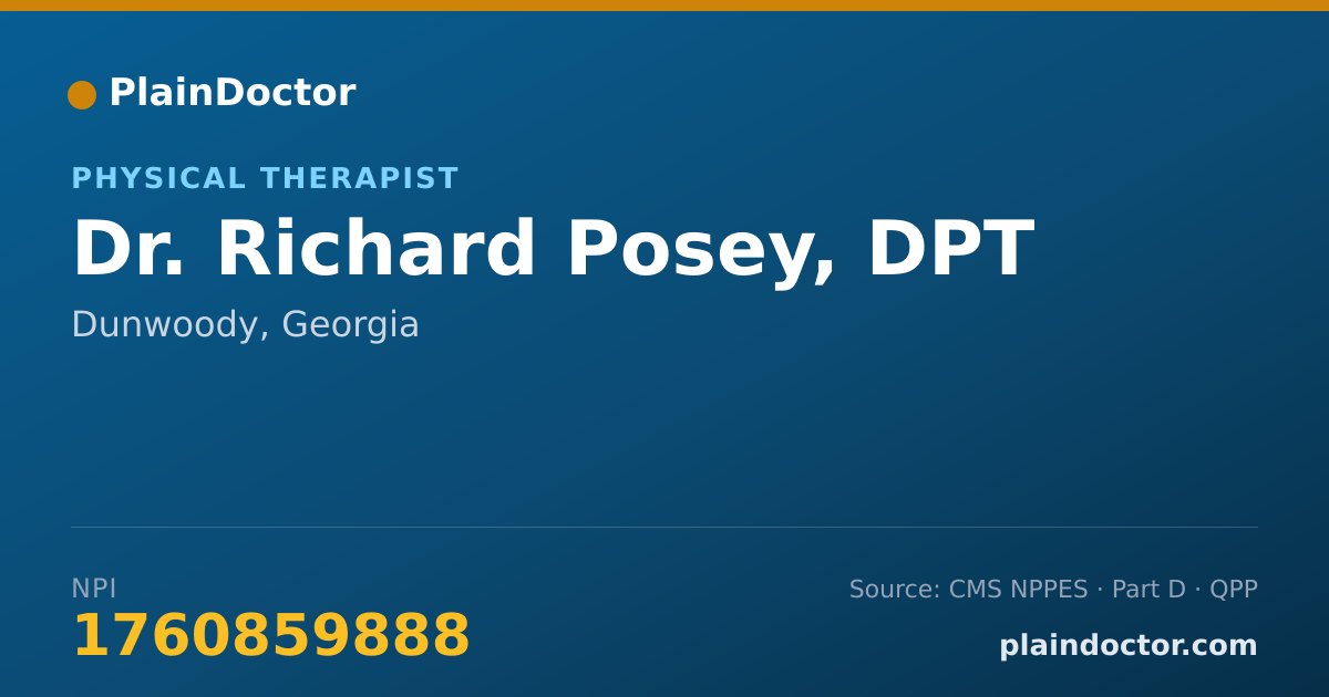 Shareable card for Richard Posey, DPT - Physical Therapist, Dunwoody, GA