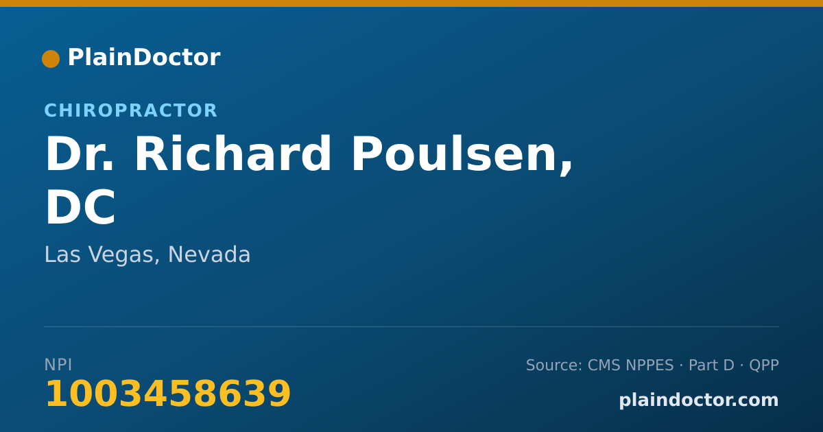 Shareable card for Richard Poulsen, DC - Chiropractor, Las Vegas, NV