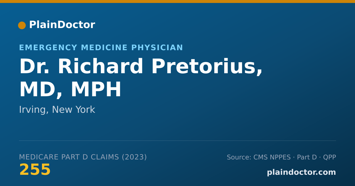 Shareable card for Richard Pretorius, MD, MPH - Emergency Medicine Physician, Irving, NY