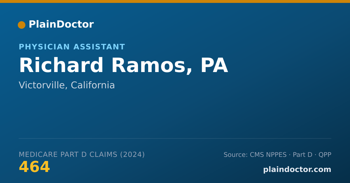 Shareable card for Richard Ramos, PA - Physician Assistant, Victorville, CA