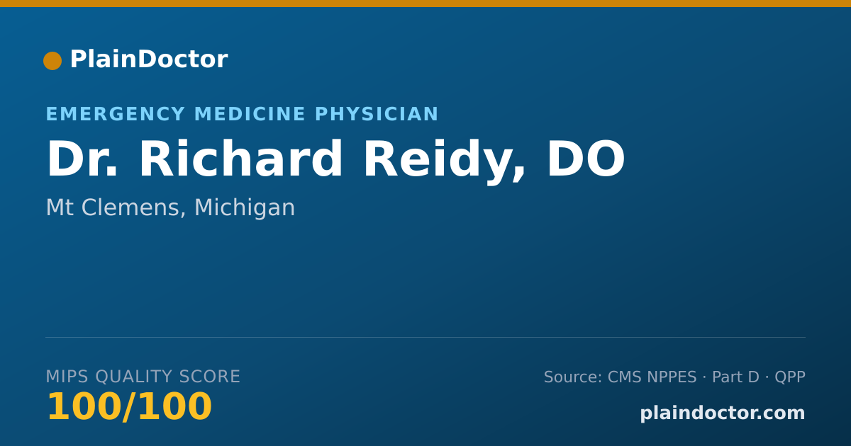 Shareable card for Richard Reidy, DO - Emergency Medicine Physician, Mt Clemens, MI