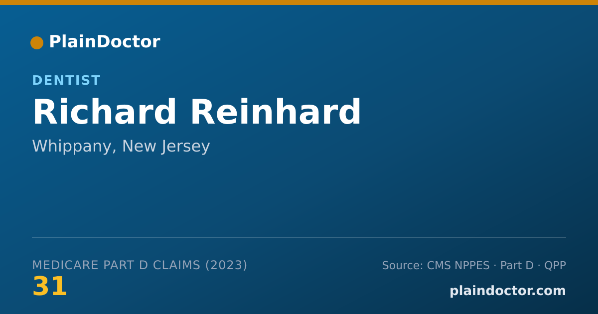 Shareable card for Richard Reinhard - Dentist, Whippany, NJ