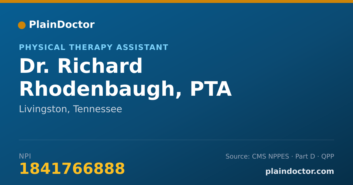 Shareable card for Richard Rhodenbaugh, PTA - Physical Therapy Assistant, Livingston, TN
