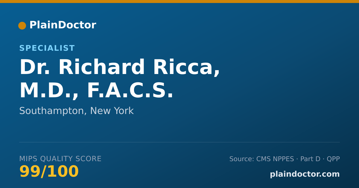 Shareable card for Richard Ricca, M.D., F.A.C.S. - Specialist, Southampton, NY