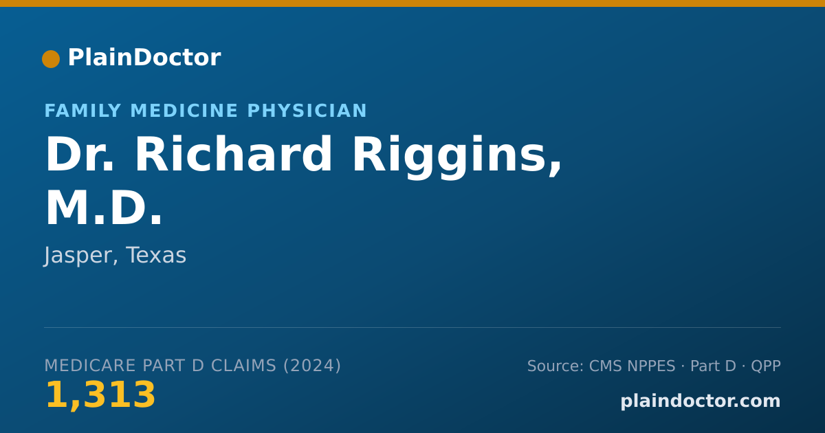 Shareable card for Richard Riggins, M.D. - Family Medicine Physician, Jasper, TX