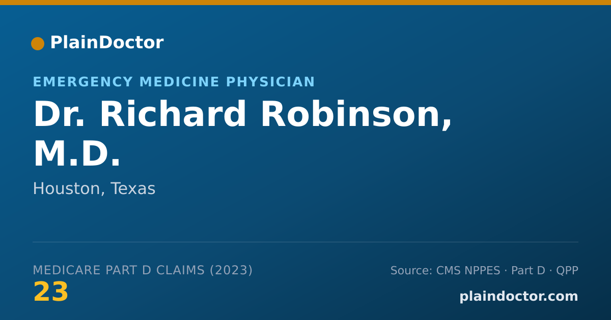 Shareable card for Richard Robinson, M.D. - Emergency Medicine Physician, Houston, TX