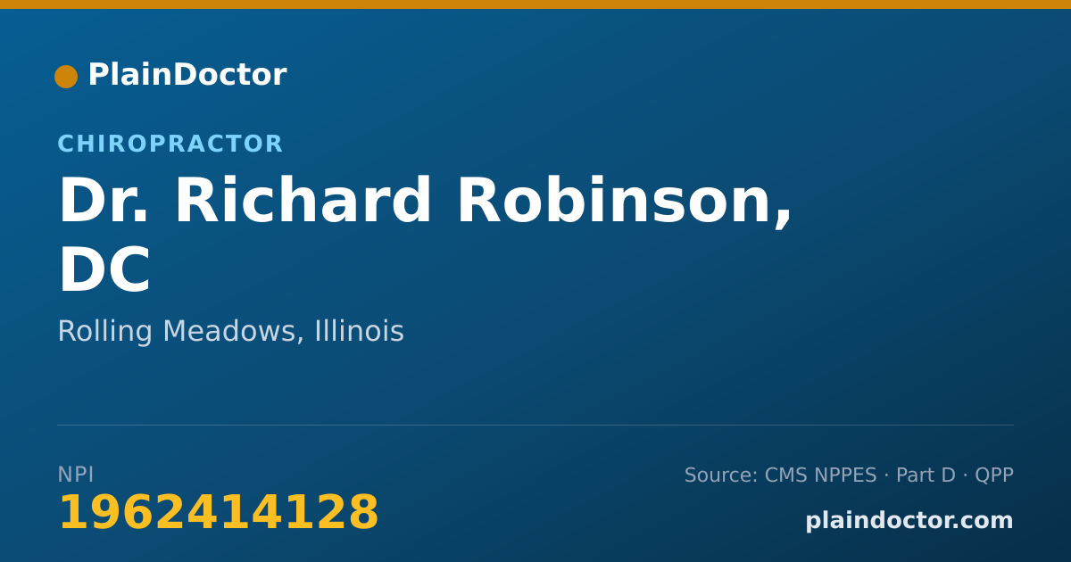 Shareable card for Richard Robinson, DC - Chiropractor, Rolling Meadows, IL