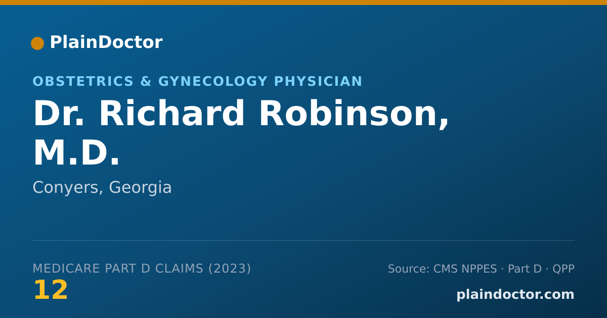 Shareable card for Richard Robinson, M.D. - Obstetrics & Gynecology Physician, Conyers, GA