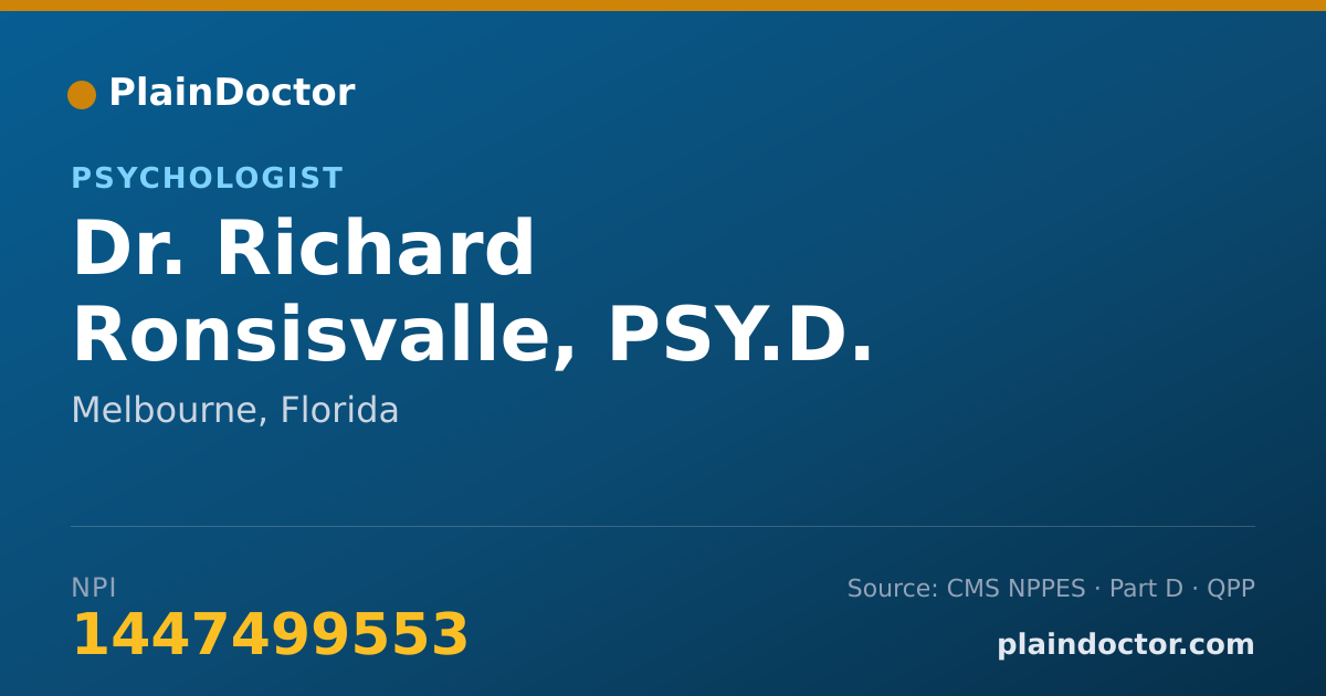 Shareable card for Richard Ronsisvalle, PSY.D. - Psychologist, Melbourne, FL