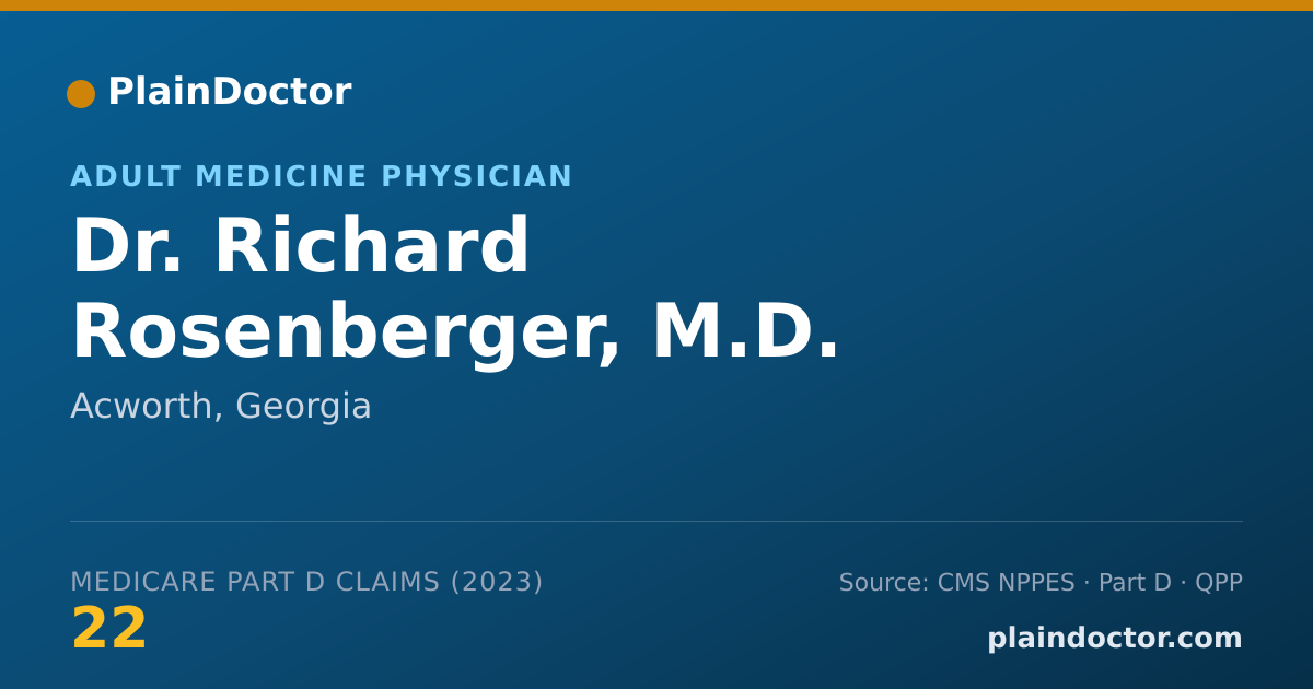 Shareable card for Richard Rosenberger, M.D. - Adult Medicine Physician, Acworth, GA