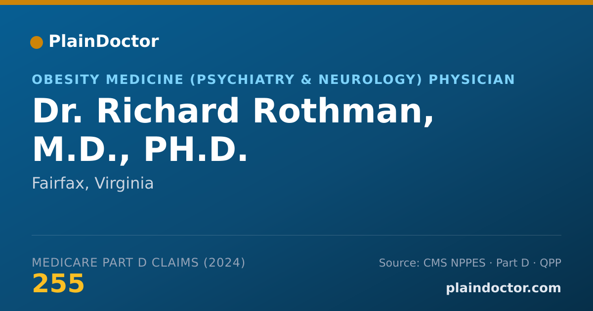 Shareable card for Richard Rothman, M.D., PH.D. - Obesity Medicine (Psychiatry & Neurology) Physician, Fairfax, VA