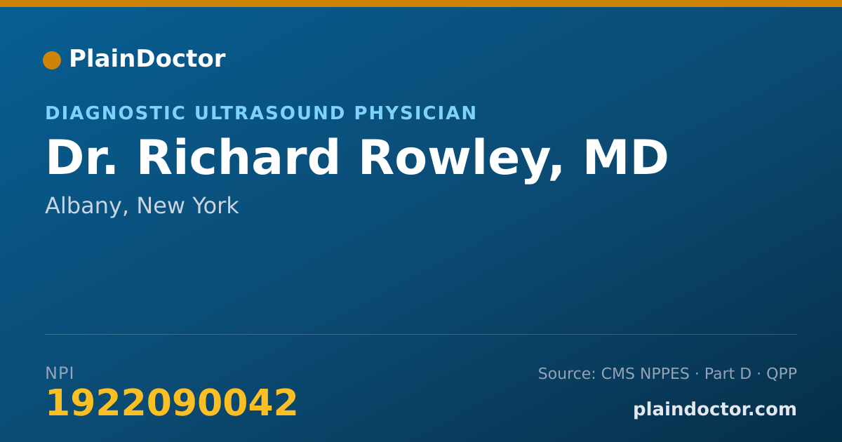 Shareable card for Richard Rowley, MD - Diagnostic Ultrasound Physician, Albany, NY