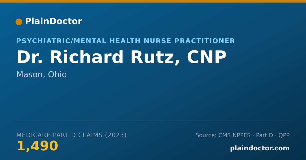Shareable card for Richard Rutz, CNP - Psychiatric/Mental Health Nurse Practitioner, Mason, OH