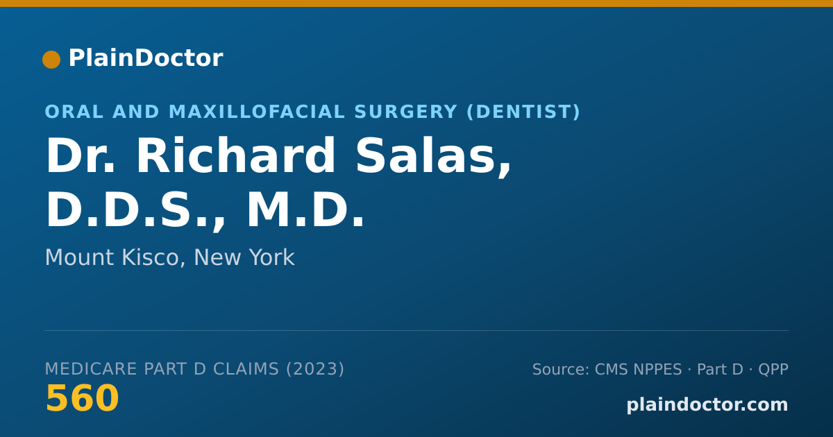 Shareable card for Richard Salas, D.D.S., M.D. - Oral and Maxillofacial Surgery (Dentist), Mount Kisco, NY