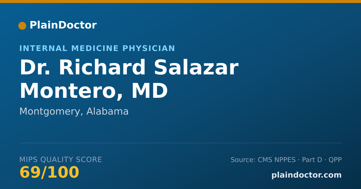 Shareable card for Richard Salazar Montero, MD - Internal Medicine Physician, Montgomery, AL