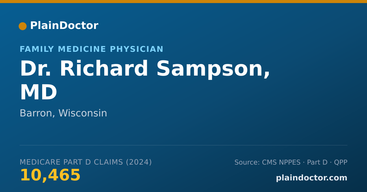 Shareable card for Richard Sampson, MD - Family Medicine Physician, Barron, WI