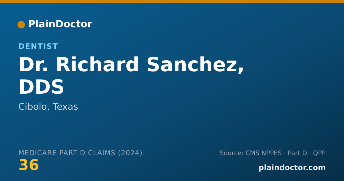 Shareable card for Richard Sanchez, DDS - Dentist, Cibolo, TX