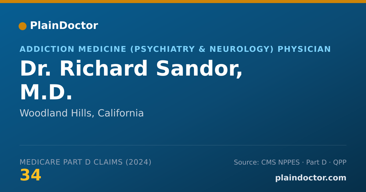 Shareable card for Richard Sandor, M.D. - Addiction Medicine (Psychiatry & Neurology) Physician, Woodland Hills, CA