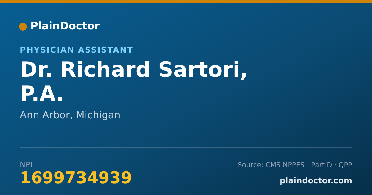 Shareable card for Richard Sartori, P.A. - Physician Assistant, Ann Arbor, MI