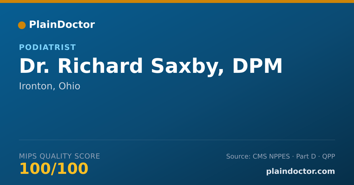 Shareable card for Richard Saxby, DPM - Podiatrist, Ironton, OH
