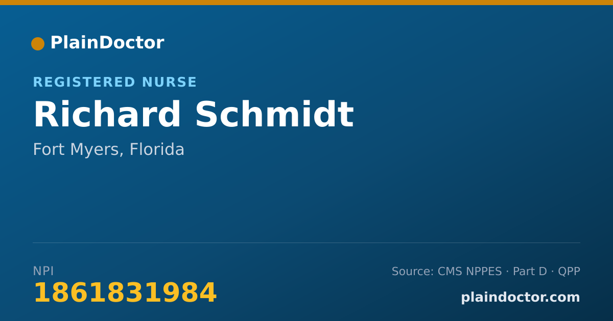 Shareable card for Richard Schmidt - Registered Nurse, Fort Myers, FL