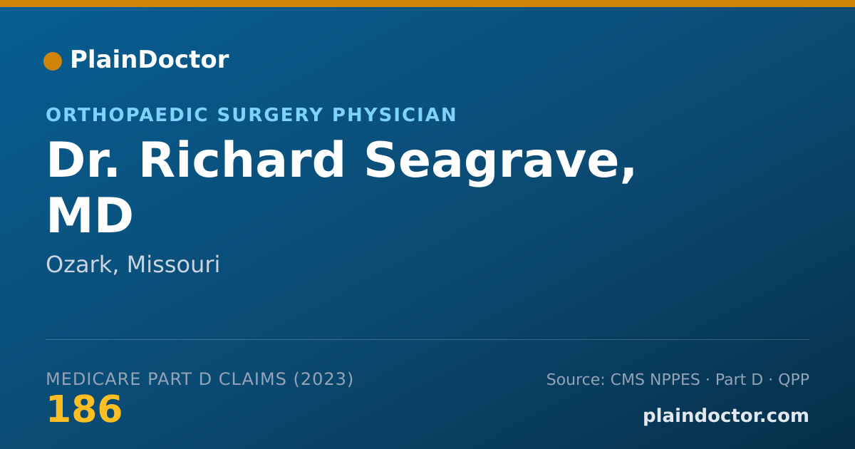 Shareable card for Richard Seagrave, MD - Orthopaedic Surgery Physician, Ozark, MO