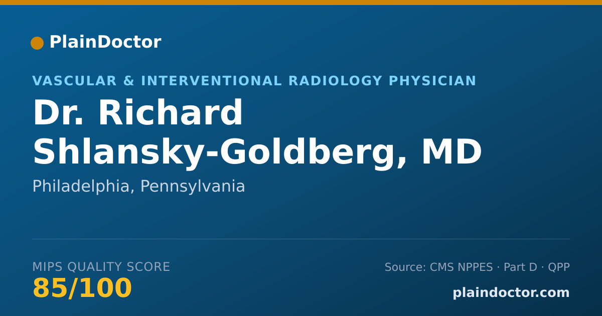 Shareable card for Richard Shlansky-Goldberg, MD - Vascular & Interventional Radiology Physician, Philadelphia, PA