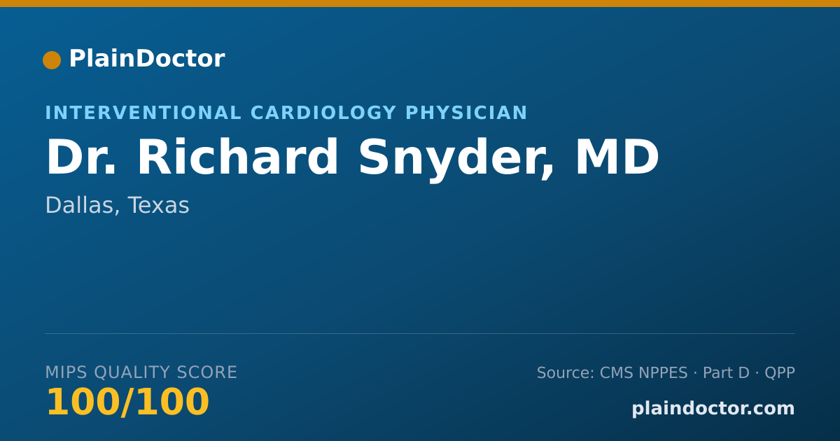 Shareable card for Richard Snyder, MD - Cardiovascular Disease Physician, Dallas, TX