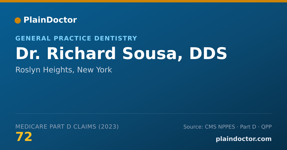 Shareable card for Richard Sousa, DDS - General Practice Dentistry, Roslyn Heights, NY