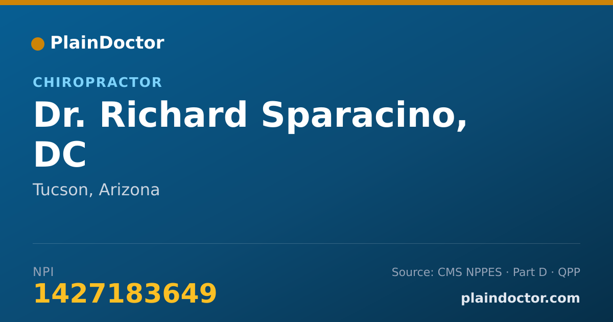 Shareable card for Richard Sparacino, DC - Chiropractor, Tucson, AZ