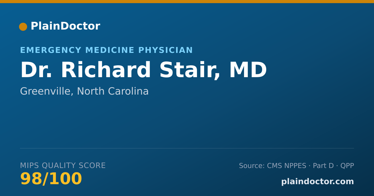 Shareable card for Richard Stair, MD - Emergency Medicine Physician, Greenville, NC