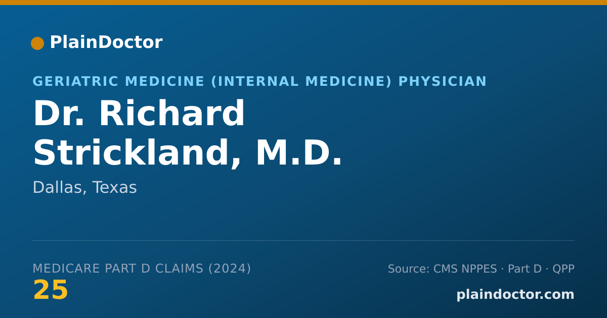 Shareable card for Richard Strickland, M.D. - Geriatric Medicine (Internal Medicine) Physician, Dallas, TX