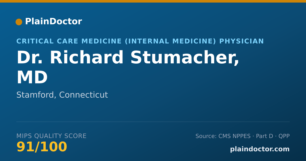 Shareable card for Richard Stumacher, MD - Critical Care Medicine (Internal Medicine) Physician, Stamford, CT
