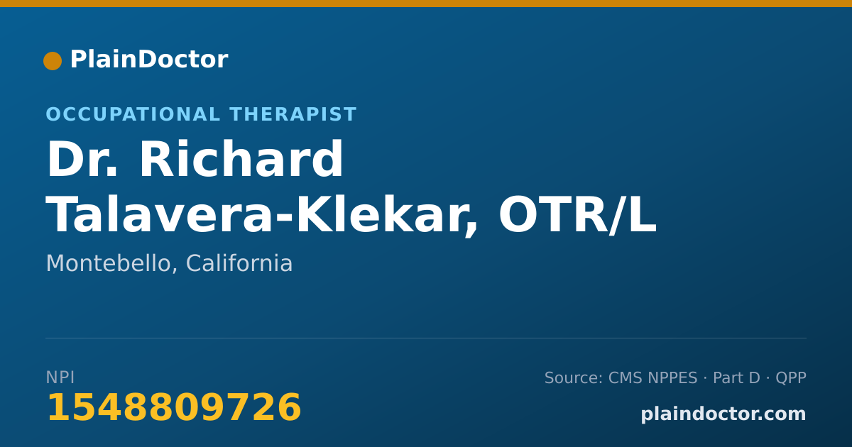 Shareable card for Richard Talavera-Klekar, OTR/L - Occupational Therapist, Montebello, CA