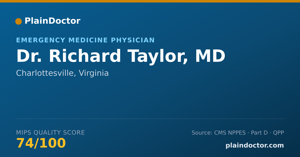 Shareable card for Richard Taylor, MD - Emergency Medicine Physician, Charlottesville, VA
