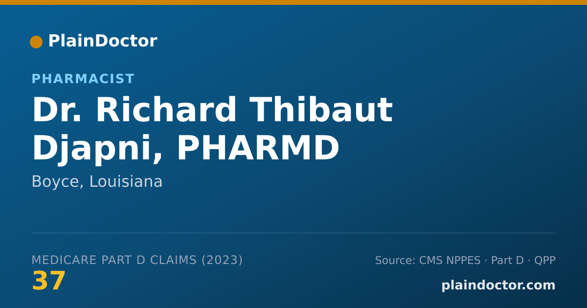 Shareable card for Richard Thibaut Djapni, PHARMD - Pharmacist, Boyce, LA