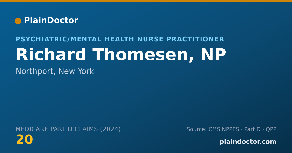 Shareable card for Richard Thomesen, NP - Psychiatric/Mental Health Nurse Practitioner, Northport, NY
