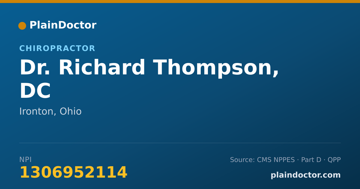 Shareable card for Richard Thompson, DC - Chiropractor, Ironton, OH