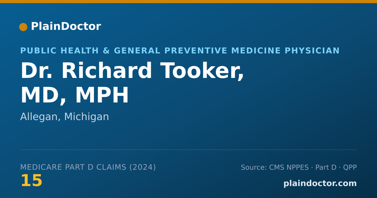 Shareable card for Richard Tooker, MD, MPH - Public Health & General Preventive Medicine Physician, Allegan, MI