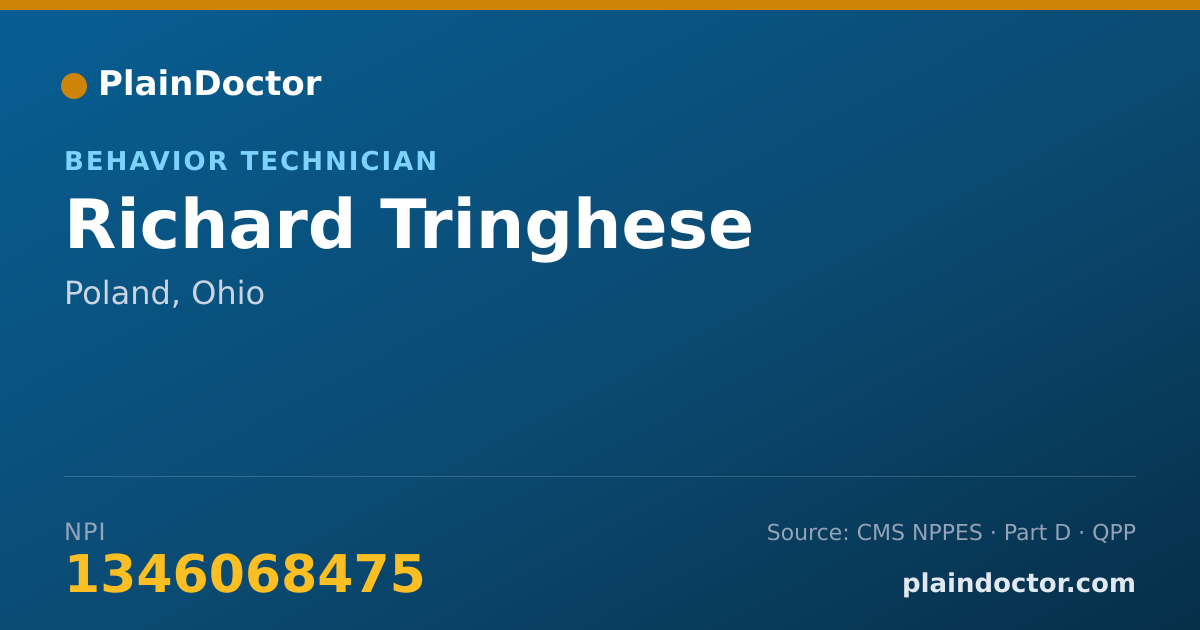 Shareable card for Richard Tringhese - Behavior Technician, Poland, OH
