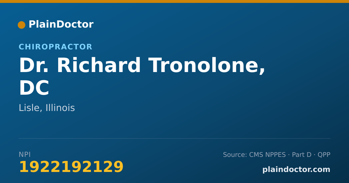 Shareable card for Richard Tronolone, DC - Chiropractor, Lisle, IL